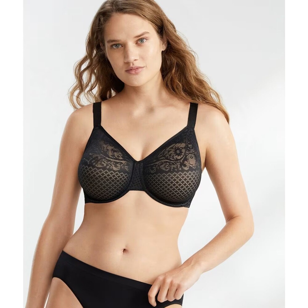 Wacoal Visual Effects Minimizer Bra Size 42H Black Underwire Style 857210
